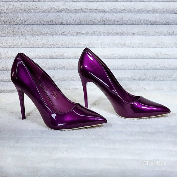 Violet Purple Patent High Heel Pumps Fabio - Picture 6 of 16